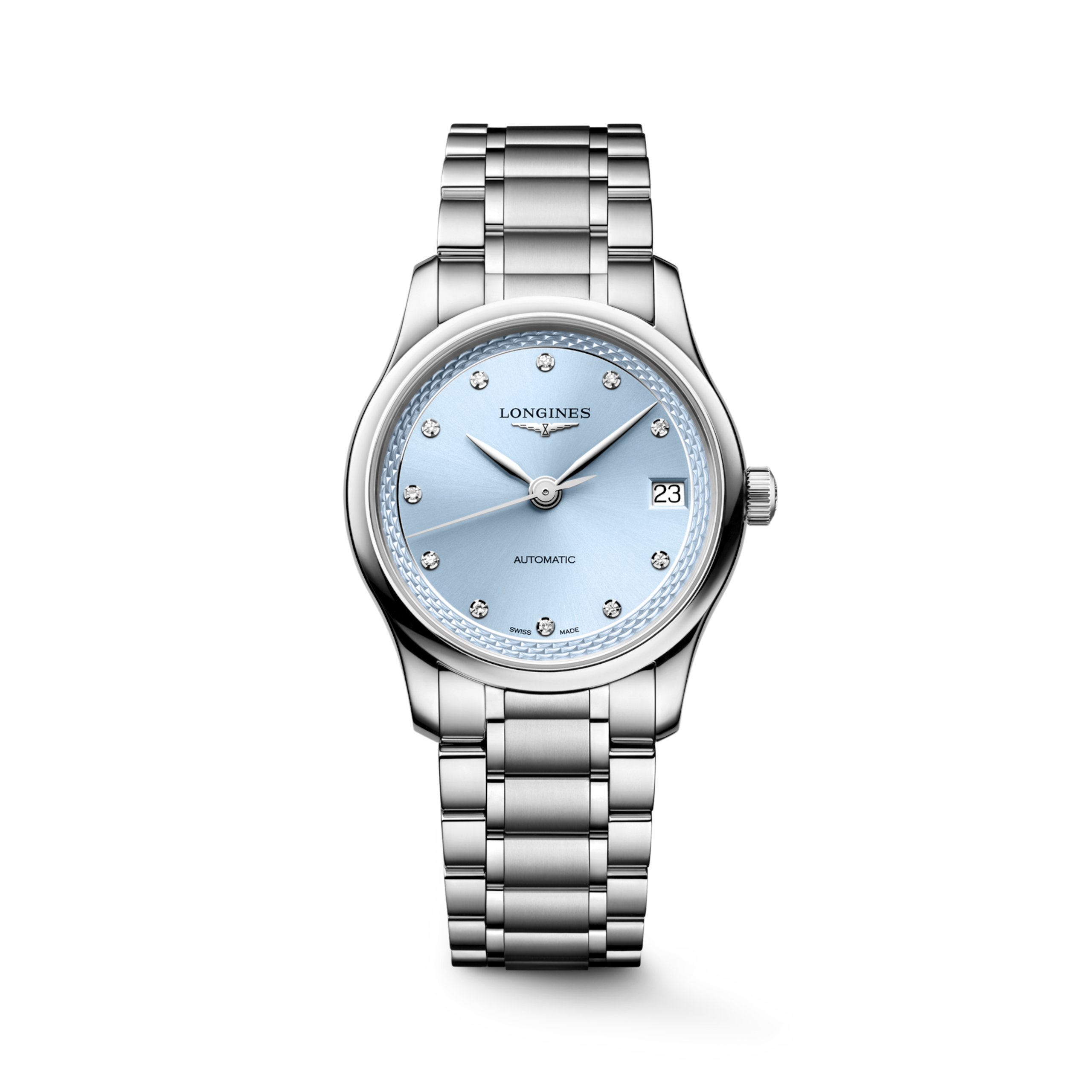 THE LONGINES MASTER COLLECTION L2.450.4.97.6 Automatic, Stainless steel, Frosted Blue sunray, Bracelet Watch - Watch soldier