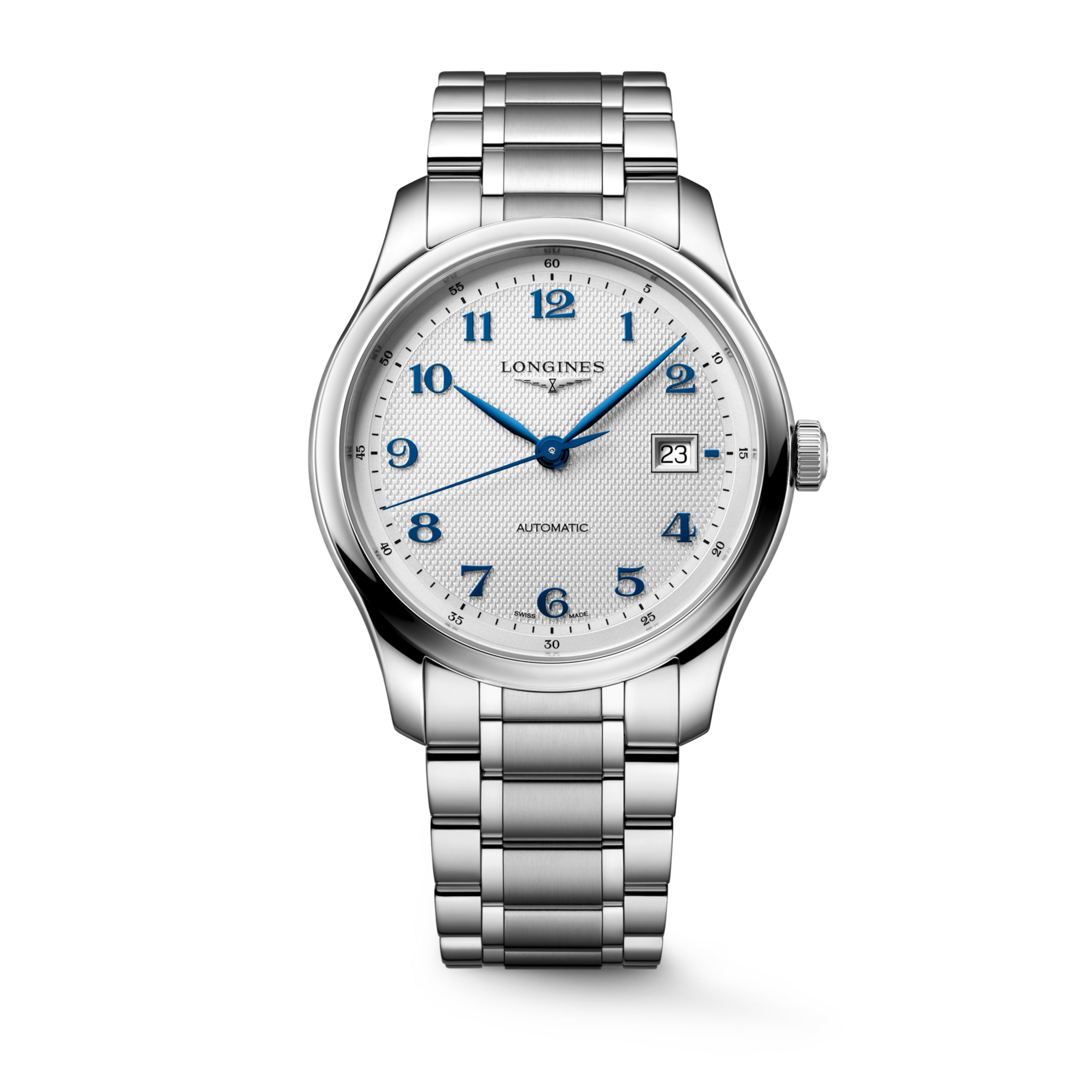 THE LONGINES MASTER COLLECTION L2.950.4.73.6 อัตโนมัติ, สแตนเลสสตีล, สีเงิน "barleycorn", สายนาฬิกา Watch - นาฬิกาทหาร