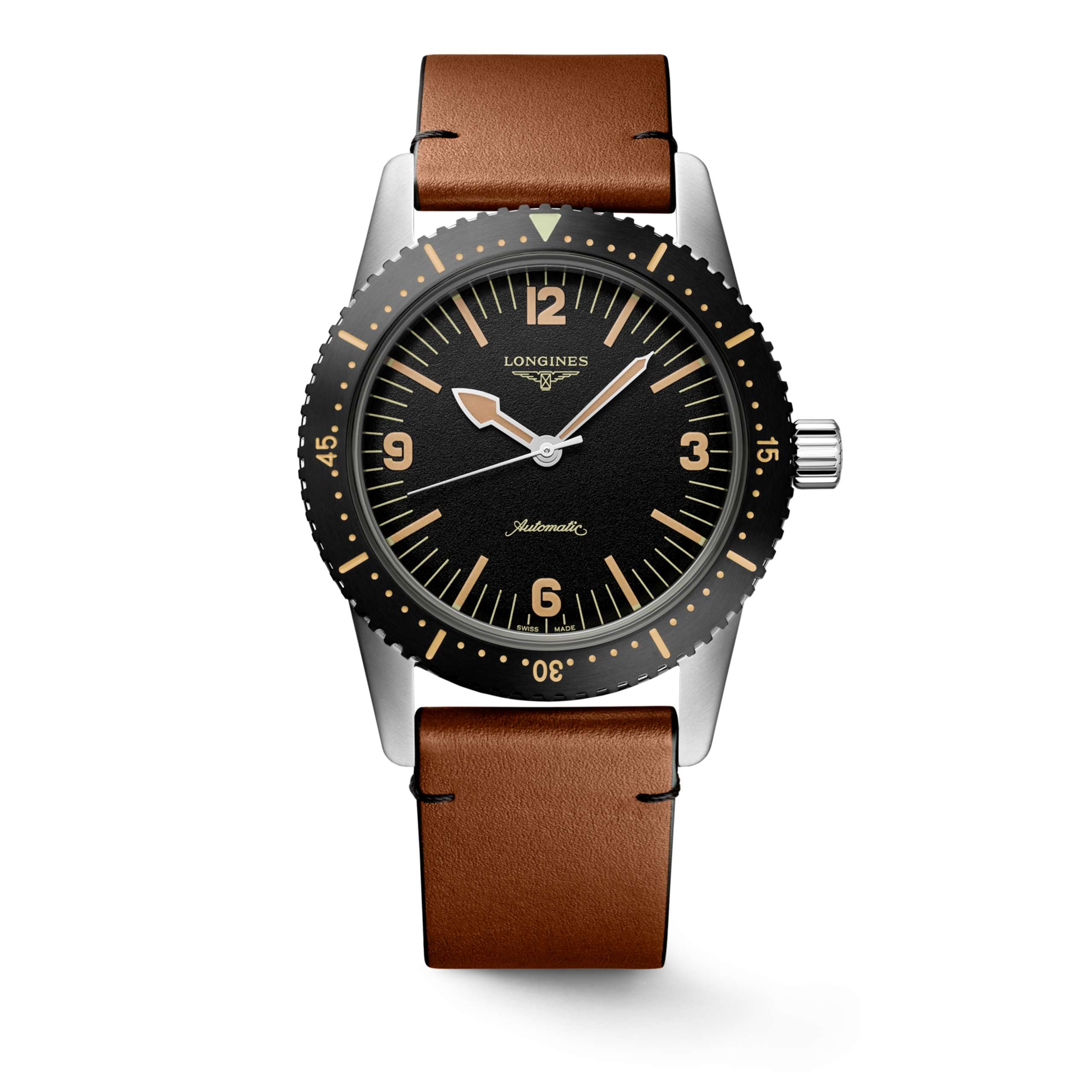 THE LONGINES SKIN DIVER WATCH L2.822.4.56.2 Automático, Acero inoxidable, Negro, Correa Watch - Soldado de relojes