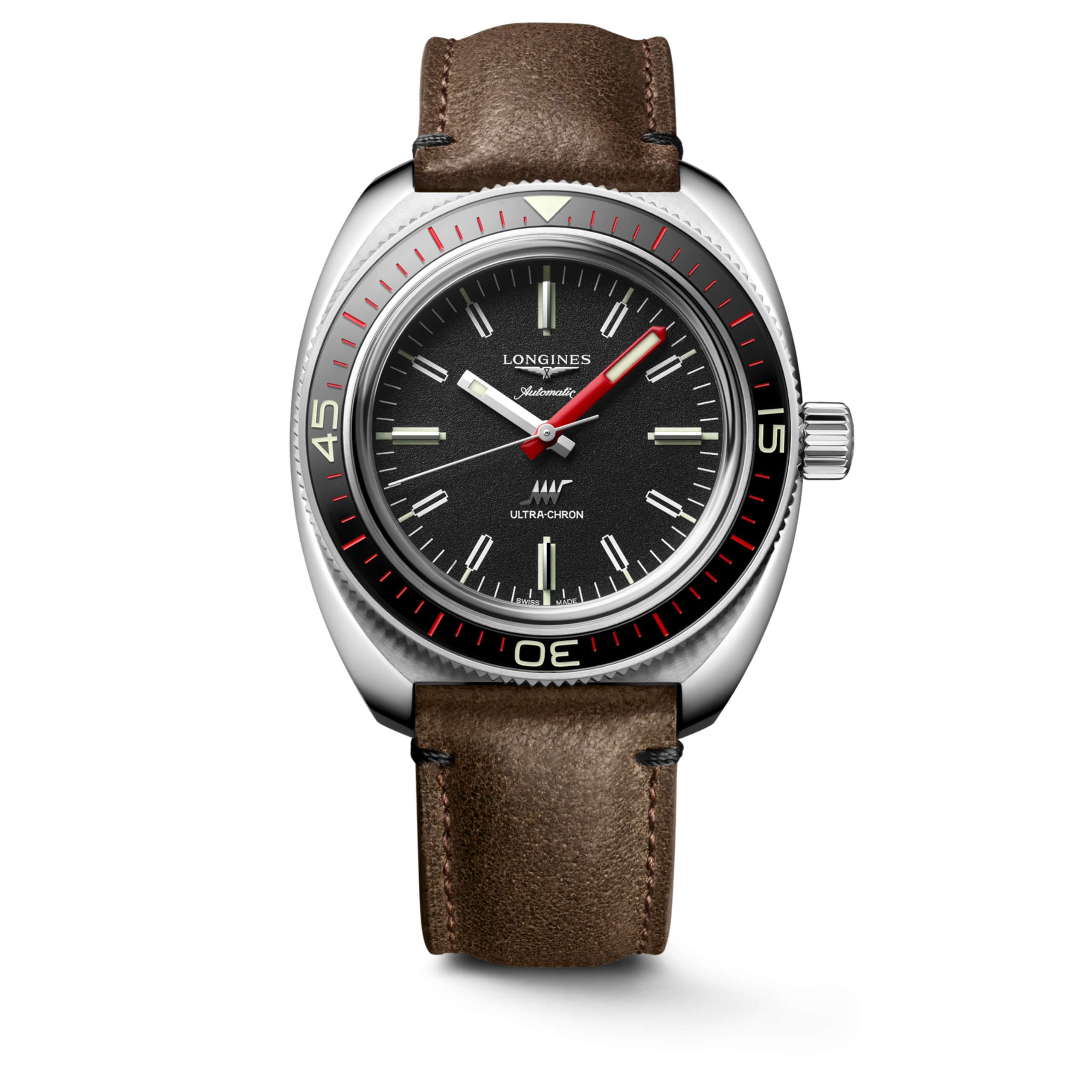 Longines ULTRA‑CHRON Automatic Stainless steel and sapphire Watch - L2.836.4.52.2